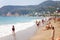 People enjoys a sunny day on Antalya beach