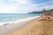 People enjoys a sunny day on Antalya beach