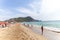 People enjoys a sunny day on Antalya beach