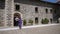 People entering a Christian Orthodox Monastery