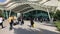 People entering Hatay International Airport in Hatay city of Turkey.