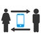 People Exchange Smartphone Raster Icon