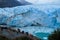 People on excursion at glacier Perito Moreno in Patagonia, Argentina