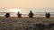 People exercise morning on the beach