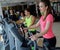 People exercising on a cardio training machines