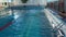 people exercising in the indoor swimming pool. sport in the water.