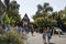 People Exit Aquatic Water Park in San Diego, California