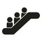 People exit escalator icon simple vector. Help alarm