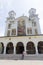 People exiting the church after the Sunday mass