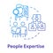 People expertise concept icon. Community work. Human resources. Cooperation for project. Professional advice. Building