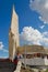 People explore Zaisan war monument located on the hill in Ulaanbaatar, Mongolia.