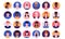 People face avatars. Cartoon smiley multiethnic persons, social media male and female profile circle icons collection
