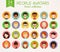 People faces. Set of round vector avatars.