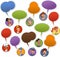 People faces with speech balloon icons