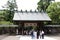 People and families taking photos around Miyazaki Jingu Shrine