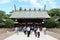 People and families taking photos around Miyazaki Jingu Shrine