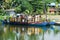 People on a ferry near Kollam on Kerala backwaters, India