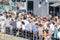 People on the ferry port of Eminonu. Sea transport and city lines ferry.