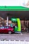 People filling their car tanks at MOL petrol gasoline station in Bucharest, Romania, 2020