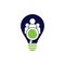 People finder bulb logo logo. Magnifying glass logo.