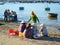 People at fishing market in Cam Ranh bay, Vietnam