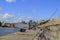 People fishing at the Port of Montevideo Uruguay