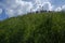 People and flag waving on the top of the Union of Lublin Mound in Lviv, Ukraine