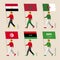 People with flags: Egypt, Libya, Saudi Arabia, Tunisia, Morocco, Algeria