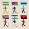 People with flags - Gabon, Namibia, Botswana, South Africa, Lesotho, Angola