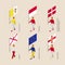 People with flags - Vatican, Monaco, Malta, Jersey, Guernsey, EU