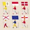 People with flags - Vatican, Monaco, Malta, Jersey, Guernsey, EU