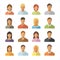 People flat icons set. Men and woman different nationality sign collection. Anonymous user icon