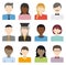 People flat icons vector set