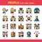 People Flat Line icons design Vector illustration