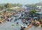 People at the floating market on Mekong river in An Giang, Vietnam