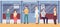 People with flu virus symptoms in subway - coronavirus in public transport banner