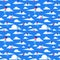 People flying on paper planes vector seamless pattern