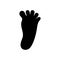 People foot. Human black silhouette footprint. Barefoot symbol.