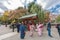 People gathering at chozuya or temizuya of Asakusa Jinja or Sanja-sama (Shrine of the Three gods).