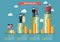 People generations with retirement money plan infographic