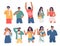 People gesturing to show consent, vector flat isolated illustration