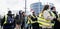 People Gilets Jaunes Yellow Vest protest in European Parliament