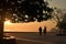 People are going for morning walk at sukhna lake chandigarh