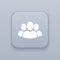 People, gray vector button with white icon