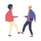 People greet each other contactlessly and safely, vector illustration isolated.