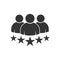 People group with 5 stars vector icon premium product quality rating flat logo. Team work symbol. Group of humans sign For your we