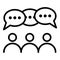People group discussion icon, outline style
