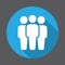 People, group flat icon. Round colorful button, circular vector sign with long shadow effect
