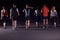 People group jogging at night