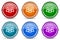 People, group silver metallic glossy icons, set of modern design buttons for web, internet and mobile applications in 6 colors